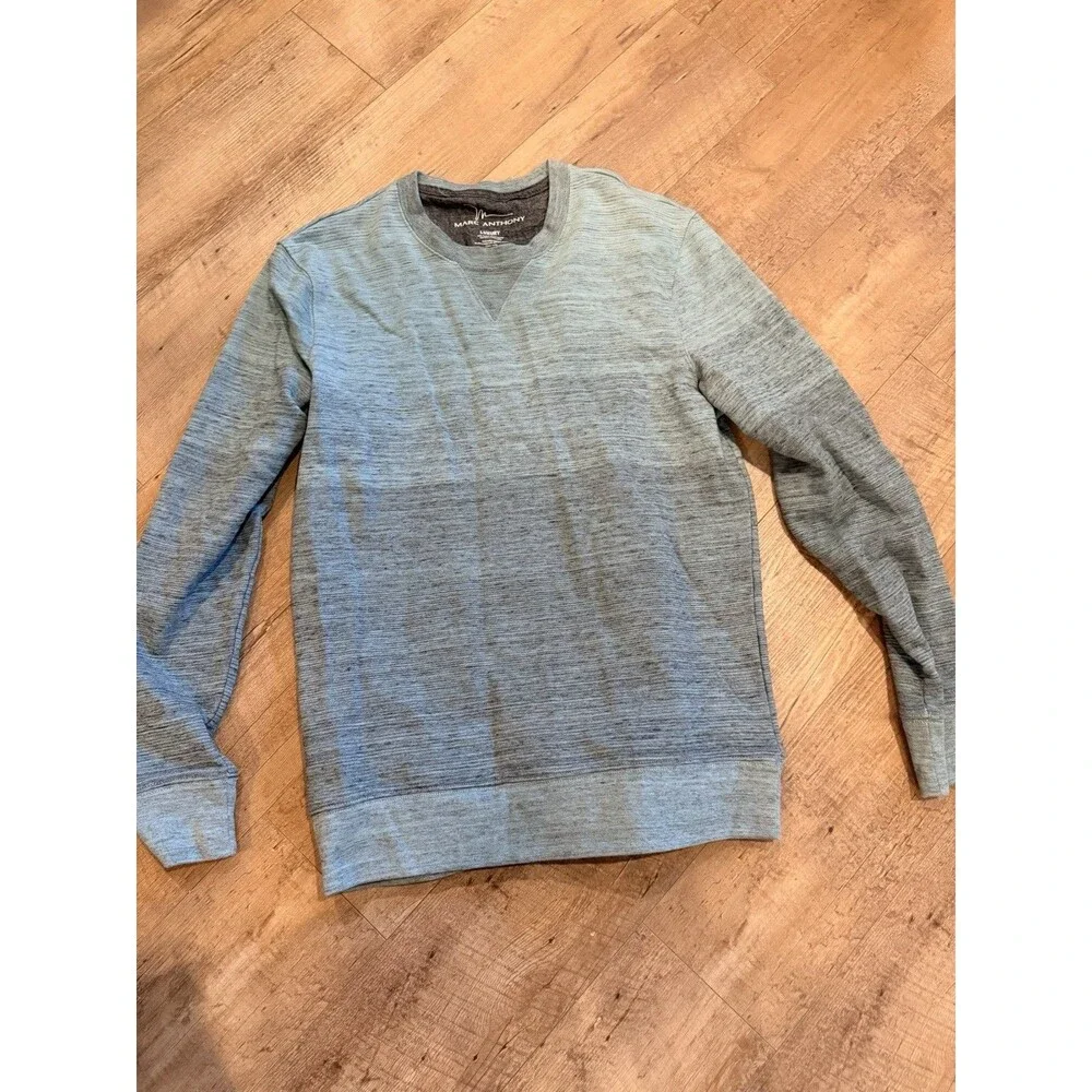 Marc Anthony Men's Blue Knit Crewneck Pullover Sweater Long Sleeve M
